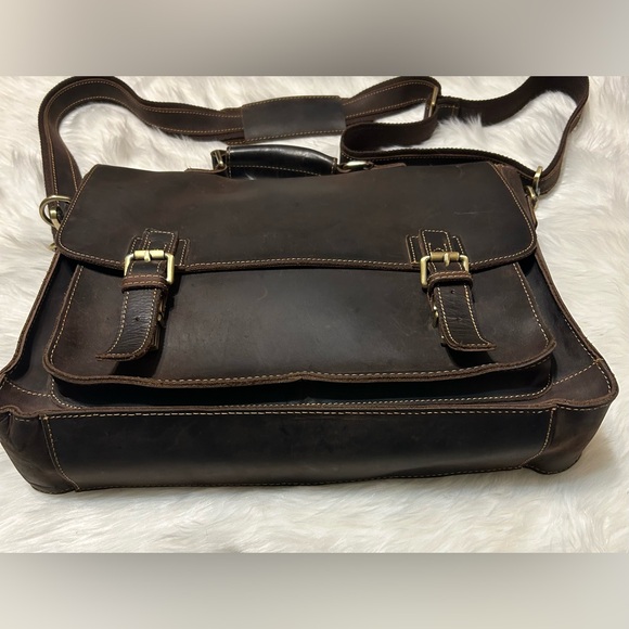 Rowan Full Grain Water Buffalo Leather Briefcase for Men - Picture 6 of 16